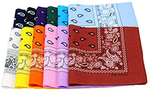 Stofftaschentücher Bio Klein Paisley Multi-Bandana Colourable Black Black Paisley Set Taschentuch mit doppeltem Taschentuch Vintage Taschentuch (Multicolor, One Size)