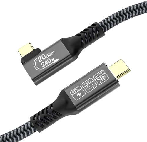 CAKOBLE usb c data cable 2m,[20Gbps,240W,4K@144Hz] USB 3.2 Cable Compatible Thunderbolt 4 /Thunderbolt 3 5K@60Hz usbc monitor cable For iPhone16,MacBook,Samsung 24,90 degree usb c cable