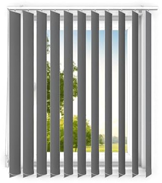 time4blinds - Store à lamelles - Store Vertical - lamelles d'occultation pour Les Bureaux et pour la Maison et l'appartement - 200x240 cm - Grey