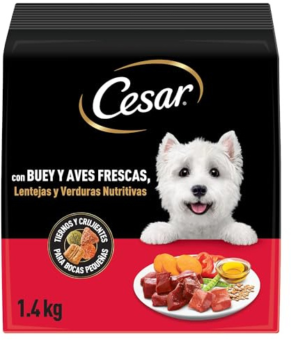 Cesar Cibo secco per cani adulti con Manzo Fresco, Pollame e Verdure - 5 Confezioni da 1.4Kg