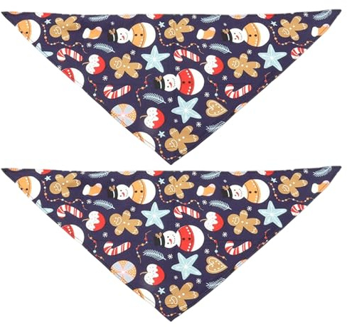 2 st jul hund bandanas bomull triangel söt hund jul bandana scarf jul husdjur kostym tillbehör för valp katt