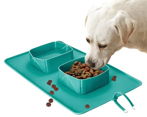 Cuenco Plegable para Perros,Plato Plegable De Silicona Alimento - Cuenco Portátil Mascotas - para Razas Pequeñas, Medianas, Grandes, Cachorros, Senderismo,