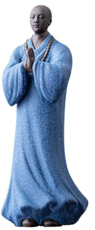 SZLIFE Piccola Statua di Buddha, Statuetta di Buddha, Decorazione in Ceramica per la casa, Figura di, Ornamento per Auto, Studio, Soggiorno, Blu