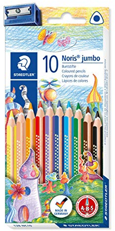 STAEDTLER Noris Club jumbo 128 NC10 Buntstifte, Set mit 10 brillanten Farben