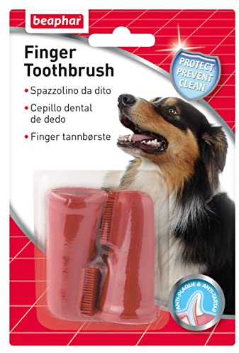 Beaphar Cepillo Dental de Dedo para Perros y Gatos -Limpieza Suave y eficaz - 2 Unidades