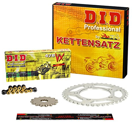 Kettensatz Yamaha WR 125 R, 2009-2013 (DE07) DID X-Ring extra verstärkt gold
