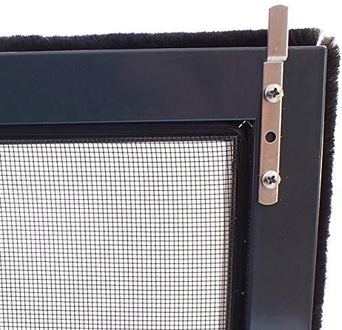 TESO Spannrahmen Bausatz mit umlaufender Bürste - Insektenschutz Gaze - Fliegengitter - Schutz gegen Mücken in verschiedenen Farben (1200 x 1300 mm, anthrazitgrau - RAL 7016)