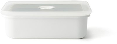 Honeyware 87007 Auflaufform / Backform aus Emaille, flach, mit Aroma-Deckel, Ofenform für Aufläufe, Lasagne, Tiramisu, Größe L - 1,35 L - 20,5 x 16 x 6,5 cm