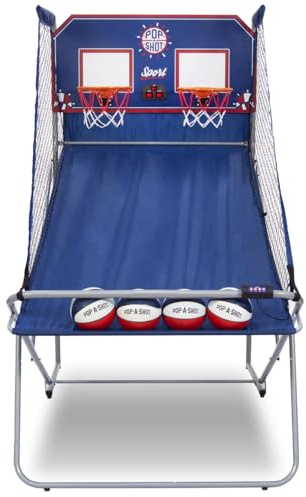 Pop-A-Shot - Dual Shot Sport | Arcade Basketball Game for Home | Paddle Scoring Hoop, 10 Game Modes, 4 Balls | Foldable for Easy Storage | Fun for All Players