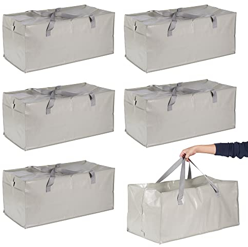Bramble - 6 XXL Große Aufbewahrungstaschen Umzugstaschen Tragetaschen mit Griffen & Riemen - Reisen, Bettzeug, Bettdecken, Kissen - 76x37x33cm / 100L - Stabil & Wasserdicht