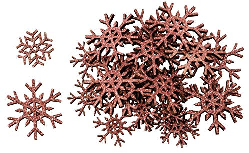 Dio dekorative weihnachtliche Streudeko Tischdeko Basteldeko Schneeflocke Eiskristall mit Glitzer oder cremeweiß-Perlmutt (1, rosa)