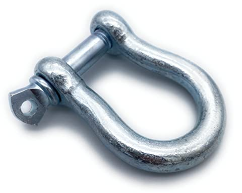 Schäkel geschweifte Form | 10 Stk. Ø 8 mm | EINGEPRÄGTE Tragfähigkeit (WLL): 200kg | Stahl galvanisch verzinkt | Baumarkt Schäkel | Größe Wählbar [5-16mm] | (Ø8,10x,Geschweift)