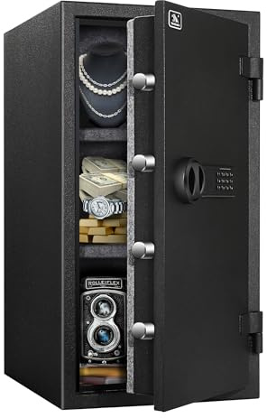 TIGERKING Fireproof Safe,3.47 Cubic Feet Home Safe Box, Large Steel Digital Safes Box with Digital Lock for Home and Office