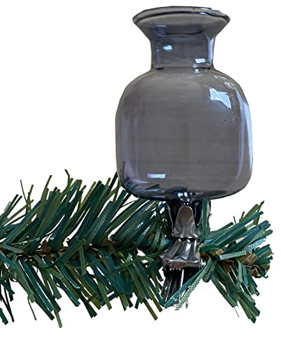 Baumkerzenhalter Clip 3-Fach Sortiert aus Rauchglas Silberne Klammer 3er Set Weihnachtsbaum Kranzdeko