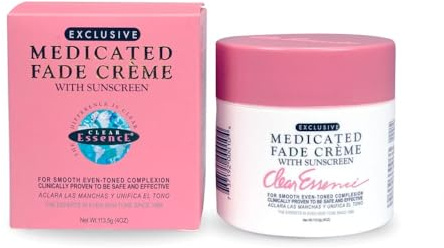 Clear Essence Exclusive Medicated Fade Creme With Sunscreen - Fade Cream For Dark Spots - Beauty Cream for Glowing Skin Complexion - Skin Care (4 Oz.)