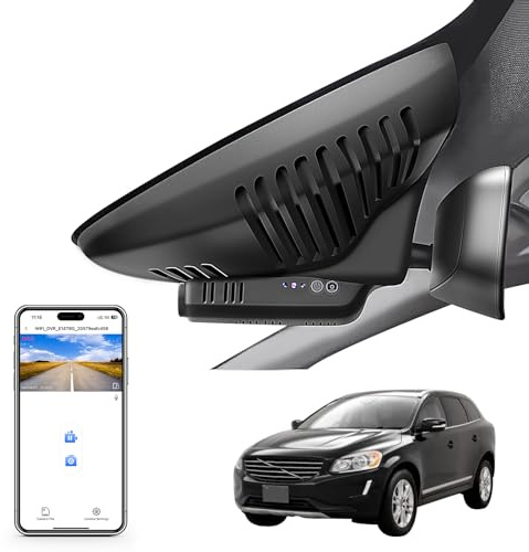 MANGOAL 4K UHD 2160P Dash Cam, Integrerat OEM-utseende Dashcam, Anpassad för Volvo XC60 2013 2014 2015 2016 2017 (Modell B), T5 T6 Gen 1 Facelift Accessories, Loopinspelning, WiFi & App, 64 GB kort | T5 T6 Gen 1 Facelift etc, OEM Look, UHD 2160P video, WiFi och app, lätt att installera, GPS, 64 GB kort