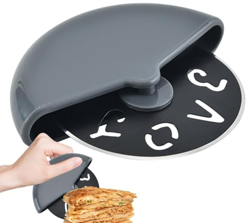Lnhgh - Cortador de pizza para pizza de acero inoxidable, cortador de pizza de acero inoxidable con tapa protectora para queso y pastel