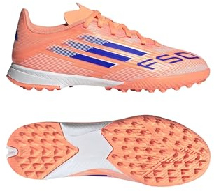 adidas Kids F50 League Childrens Astro Turf Football Boots Orange/Blue 2 UK Child