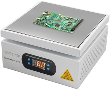 Lödningsstation 750 W svetsstation med LED-indikator och mikrodator för SMD-svetsning, upp till 400 °C, värmeplatta för reparationsarbete (200 x 200 mm)
