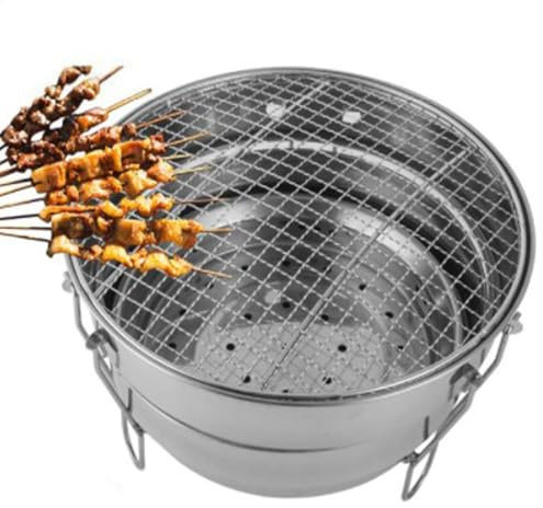 Barbecue da tavolo – fossa a carbonella rimovibile | fornitura compatta per campeggio, escursionismo e avventure all'aperto | Griglia per interni ed esterni per picnic e tailgating
