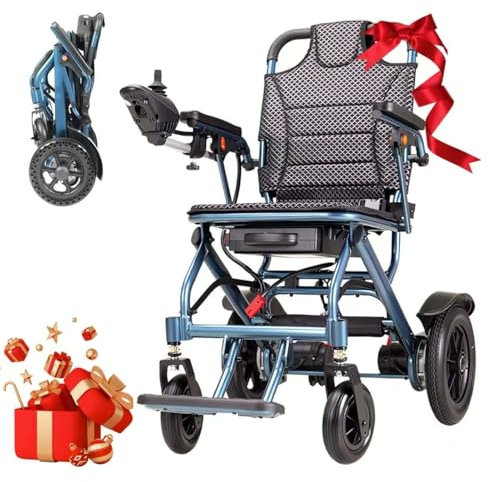 ByteTecpeak D04 - Sedia a rotelle elettrica da 18,5 kg, motore da 500 W, batteria al litio rimovibile da 10 Ah, freno elettromagnetico, portata 150 kg, ideale per viaggi e uso quotidiano