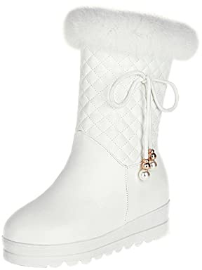 AEGJEGVD Bottes De Neige Femme Hiver Randonnée Bottines Fourrées Chaude Boots Antidérapantes Neige Botte Ski Hiver Fourrure Bottines Chaussures Extérieur Antidérapant Bottine pour tous les jours
