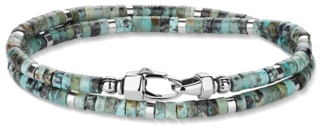 COAI African Turquoise Beaded Bracelet for Men S