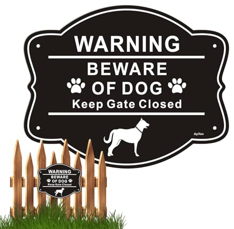 Keep Gate Closed Sign Dogs | 25,4 x 20,3 cm alluminio metallo resistente alle intemperie antiruggine Forniture – Cartello per cani da guardia, per recinzione, giardino, casa, erba, cortile, cortile