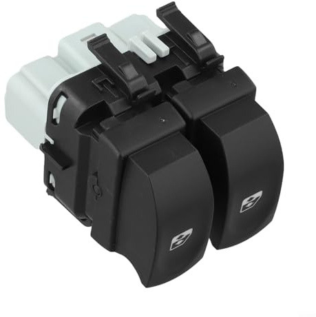 Interruttore di controllo alzacristalli in plastica nera per Renault per Clio 3 Simbolo per Twingo, OEM 8200214939 Parte di ricambio, Pulsante in vetro porta lato conducente