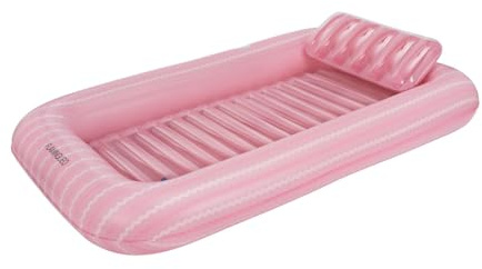 Flamingueo Mare badmadrass - Tanning Pool Individuell - Mugghållare ingår - Hållbar PVC - Stor Storlek - Avtagbar Kudde