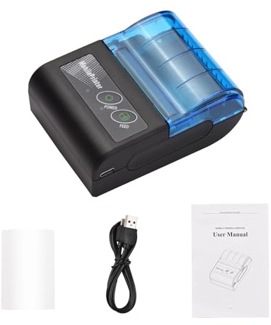 CCZRD Mini Impresora Térmica Portátil, Inalámbrica De Billetes Recibos USB 2 Pulgadas, Añade Papel 58mm Impresión Rápida Nítida Cada Etiqueta