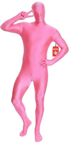 Morphsuits-Déguisement original-Large-Rose | Combinaison Intégrale Rose, Seconde Peau Moulante, Fermeture Éclair, Parfait pour Halloween, Idéal pour le Cosplay