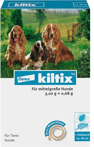 Kiltix Zecken- und Flohhalsband für mittelgroße, aktive Hunde