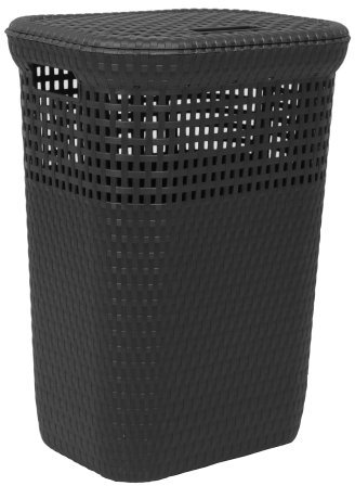 Dea Home 143659, Cesta Portabiancheria Rattan, 60 L, 42x33x58, Antracite