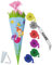 alles-meine.de GmbH BASTELSET Schultüte - Nixe - Meerjungfrau & Fische - 85 cm - incl. individueller Schleife - mit/ohne Kunststoff Spitze - Zuckertüte - Set zum selber Bas..