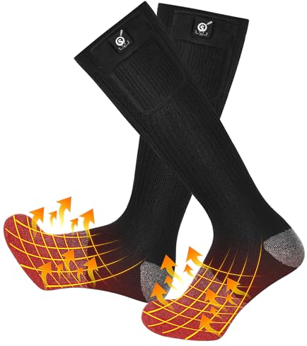SNOW DEER Heated Socks,Electric Rechargeable Battery Heating Foot Warmer for Men Women,Winter Ski Hunting Camping Hiking Riding Motorcycle(XL)