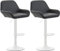 Lot De 2 Tabourets De Bar Design Braga Similicuir I Réglable en Hauteur I Chaise Haute De Bar avec Dossier Et Repose-Pied Ergonomique, Couleur:Noir, Couleur du Cadre:Blanc