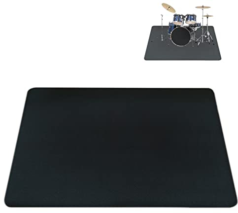 PPGE Schlagzeugteppich Schallschutz Teppich Schlagzeug Schlagzeug rutschfeste Matte Trommel Teppiche Schalldämmung Klavier Matte Drum Teppich Schallschutzmatte Boden (Size:130×120 cm,Color:Schwarz)