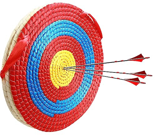 Zielscheibe Bogenschießen,Handgefertigte Strohzielscheibe, Handgefertigtes Strohbogenziel für Recurvebogen，Traditionelles Strohzielscheibe,Für die Jagdpraxis für Erwachsene 50cm x 3 Layers