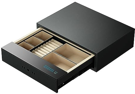 Låda Pistol Säker, Fingeravtryck Och Lösenord Intelligent Safe, För Hem Butik Nattduksbord Smycken Handgun Organizer (S : 76.4cm)