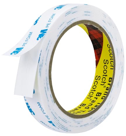 Leikedun Ruban de Montage Adhésif Double Face 1600T | 20 mm x 300 cm | Mousse PE Tapes | Bande Adhésive Extra Fort | pour Bureaux, Maison, Voitures, Fixant, DIY, Extérieur