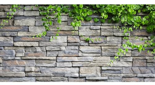 MIRRORANG 91x41cm Stone Brick Wall Aquarium Background Rock Fish Tank Background Spring Leaves Terrarium Background