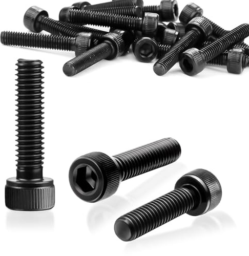 SWTYExt M5x25 mm Tornillo Hexagonal Interior 60 Piezas Tornillos Cilíndricos Rosca Completa Tornillos M5 DIN 912 de Acero Tornillo de Negro Clásico Tornillo M5 para Elementos de Fijación