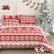 Luowei Winter Weihnachts Bettwäsche 135x200 cm Rot Schneeflocke Muster Bettwäsche Set Mikrofaser Ästhetisch Praktisch Weihnachtsthema Bettbezug mit Reißverschluss und 1 Kissenbezüge 80x80cm