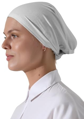 ihvan online Hijab keps, mössa under mössa, halkfria huvudband för kvinnor, muslimsk hijab underkeps med knytstängning, Vitt, One Size