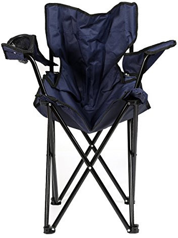 HUOLE Chaise Pliante Camping Fauteuil Pliable Chaise de Plage Ultra léger avec Porte Gobelet, Idéal Voyages, Pêche, Festival, Camping, Plage,50 * 50 * 80 cm-Bleu Marine-1PC