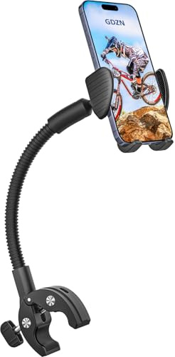 GDZN Support de téléphone portable pour fauteuil roulant et poussette, support de téléphone portable col de cygne pour vélo, guidon pour tapis de course