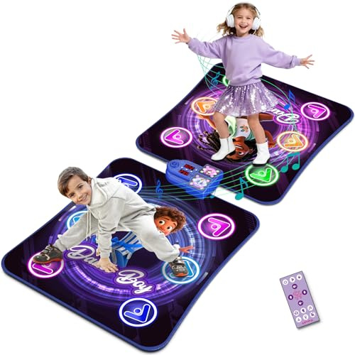 Kids Double Player Dance Mat,Toys Gifts for 3 4 5 6 7 8 9 10+ Year Old