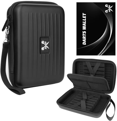 Aukuoy Dart Case Wallet, Darts Carrying Case for Steel Tip or Soft Tip Darts, Store 12 Fully Assembled Darts & Accessories