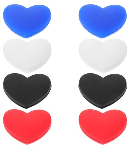 Toyvian 8 Amortiguadores de Vibraciones para Tenis en Silicona Diseño de Corazón (,) – Accesorio para Raquetas de Tenis, Reducción de Vibraciones y Protección de Muñeca